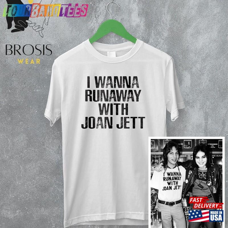 I Wanna Runaway With Joan Jett T-Shirt Shirt Punk Rock 80’S Vintage Band Inspired Classic Hoodie 29Uf171234 – Utopia Fashion