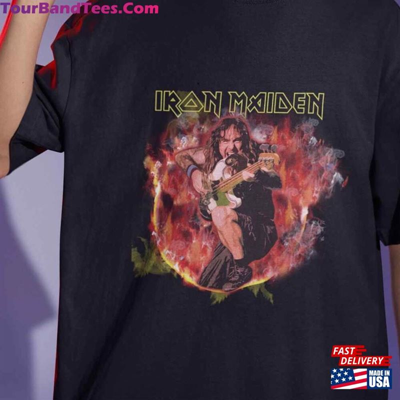 Iron Maiden Fear Live Flames Steve Harris Eddie On Bass T-Shirt Hoodie Sweatshirt Vintage 1990S Shirt Unisex Classic 29Uf167388 – Utopia Fashion