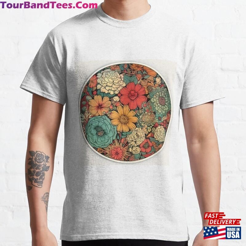 Japanese Flowers Sticker Shirt T-Shirt Classic 29Uf172319 – Utopia Fashion