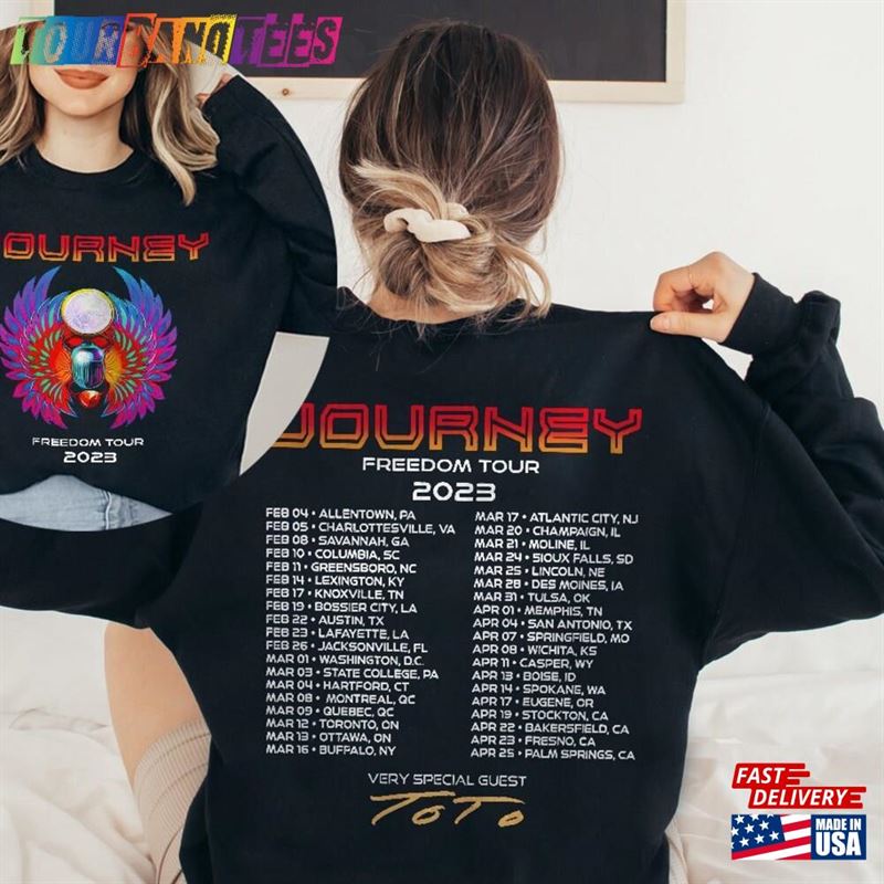 Journey Freedom Tour With Special Guest Toto Both Sides Shirt Band T-Shirt Rock N Roll Sweatshirt Classic Hoodie 29Uf171071 – Utopia Fashion