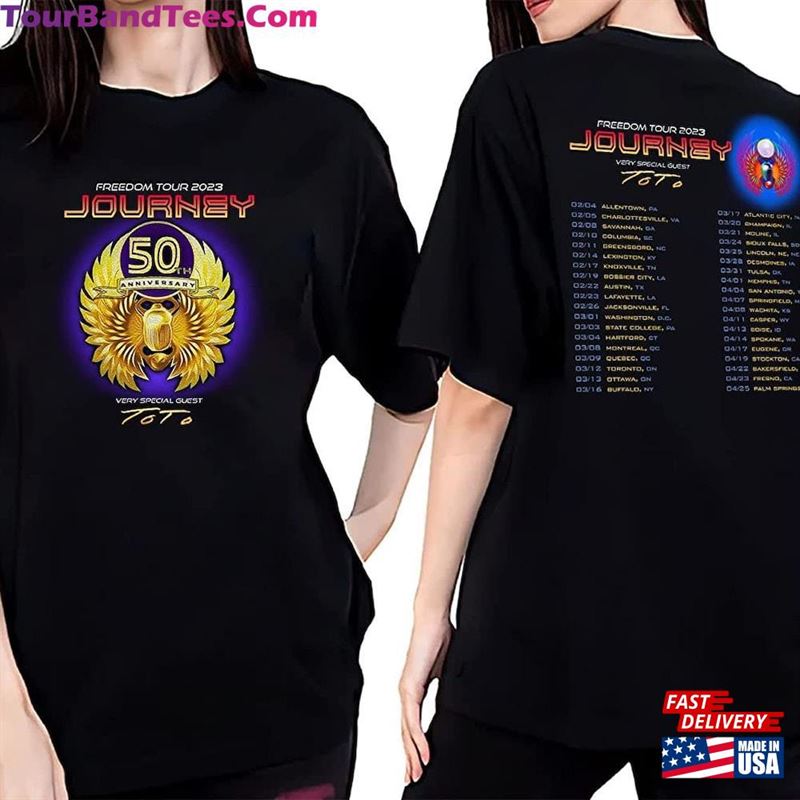 Journey 50Th Anniversary Shirt Freedom Tour Music T-Shirt Singer Sweatshirt Hoodie 29Uf166889 – Utopia Fashion