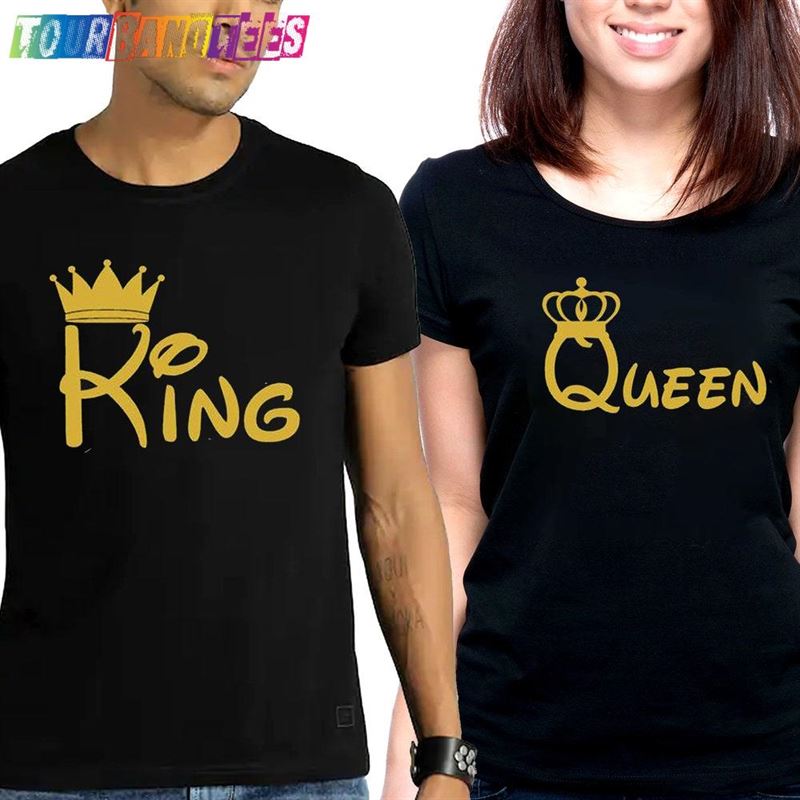 King Queen Cartoon Gold Unisex Couple T-Shirt Classic 29Uf177213 – Utopia Fashion