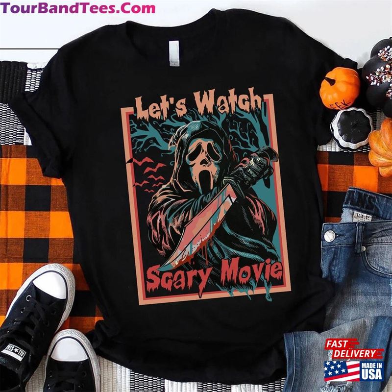 Let’S Watch Scary Movie Scream Retro Unisex Shirt Ghost Face Sweatshirt 29Uf166504 – Utopia Fashion