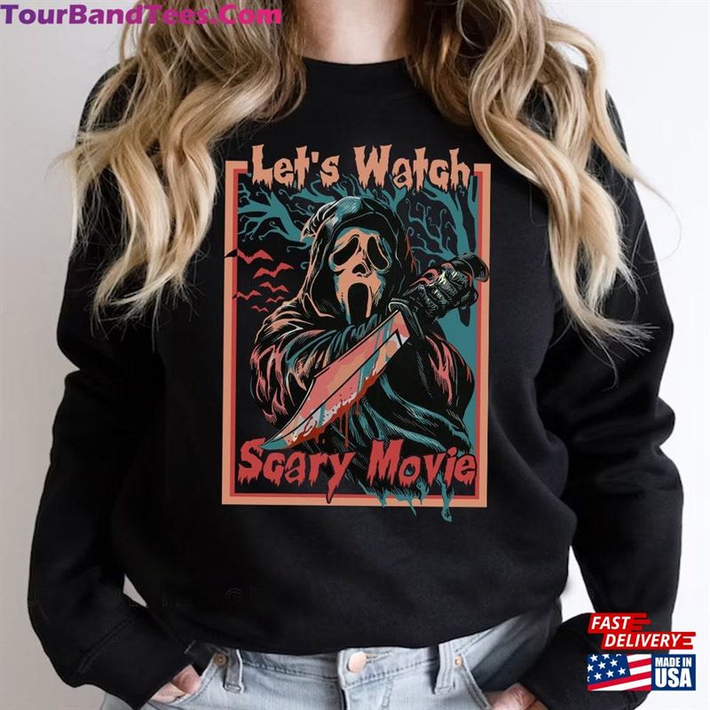 Let’S Watch Scary Movie Scream Retro Unisex Shirt Ghost Face Sweatshirt 29Uf166504 – Utopia Fashion