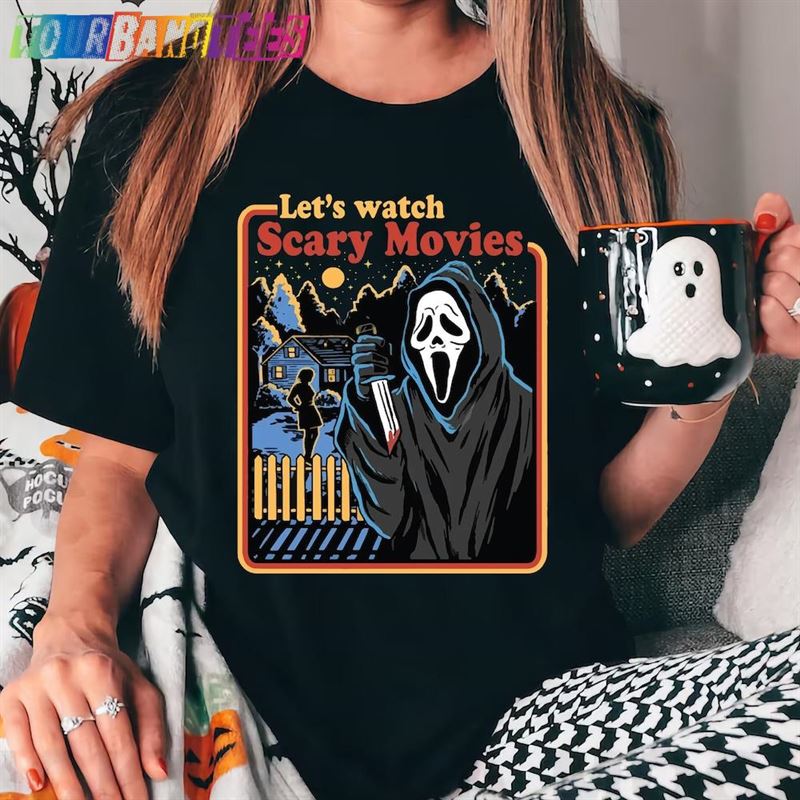 Let’S Watch Scary Movies T-Shirt Movie Shirt Classic 29Uf177381 – Utopia Fashion