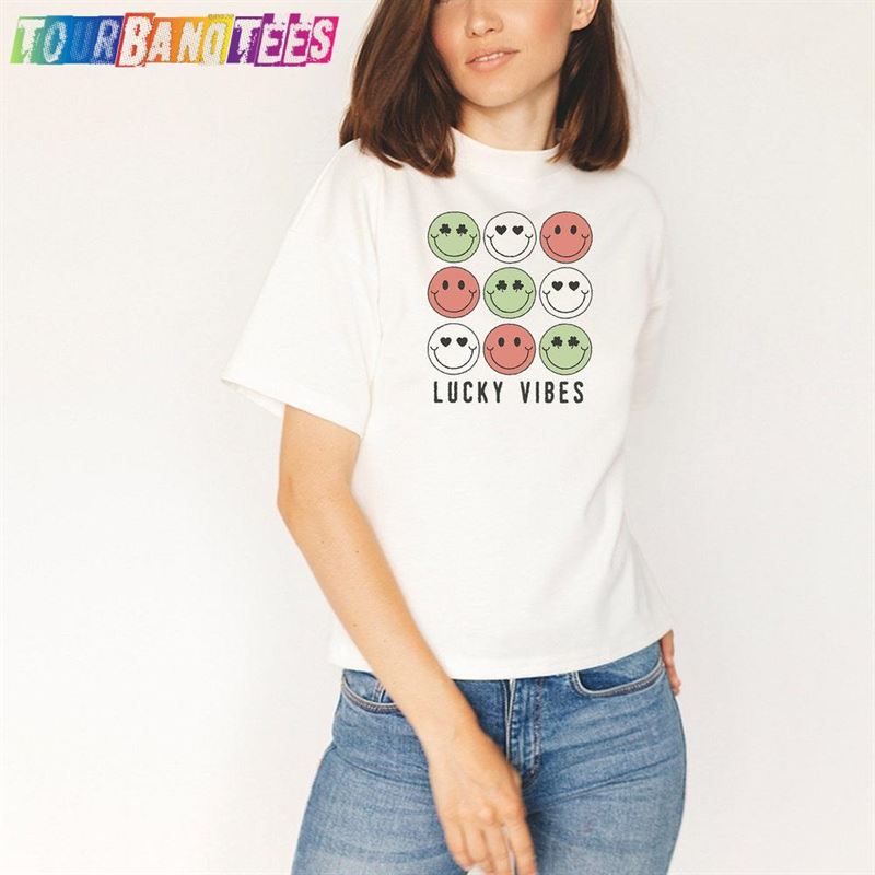 Lucky Vibes Shirt Retro Smiley Face Funny St Patricks Day T-Shirt Classic 29Uf178750 – Utopia Fashion