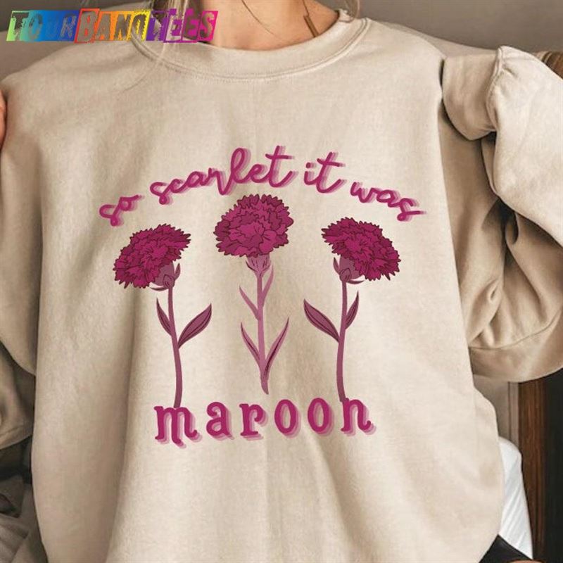 Maroon Sweatshirt Swift Midnights Merch So Scarlet It Was Unisex 29Uf176885 – Utopia Fashion