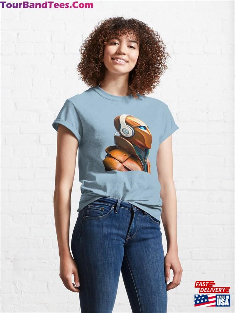 Melody Machine Funny Robotic Bird With Headphones Listening To Music Classic T-Shirt Unisex 29Uf172705 – Utopia Fashion