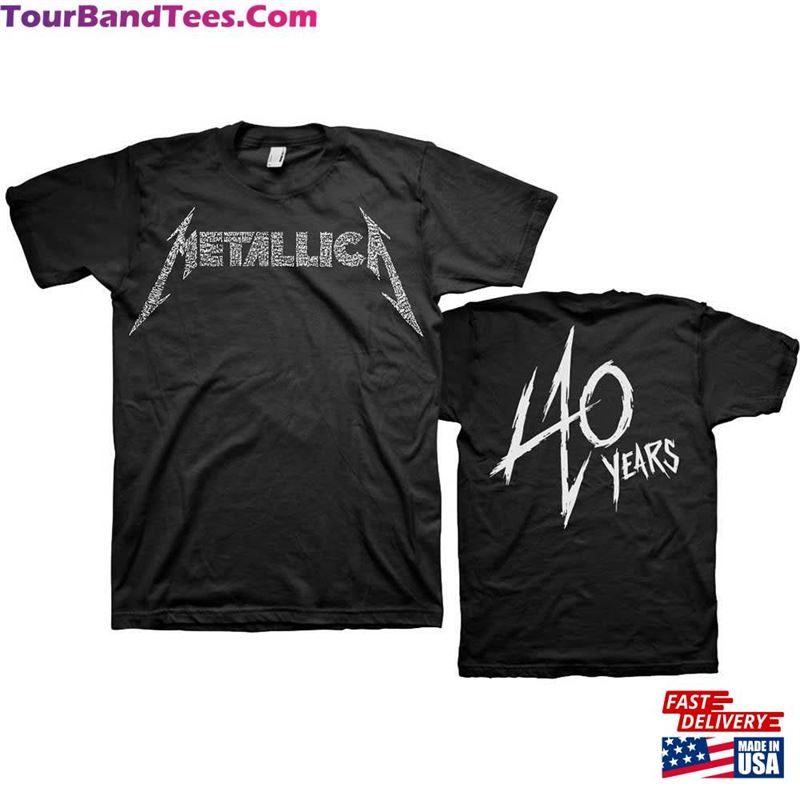 Metallica T-Shirt 40Th Anniversary Songs Logo (Back Print) Unisex Official Licensed Design Hoodie Classic 29Uf168578 – Utopia Fashion