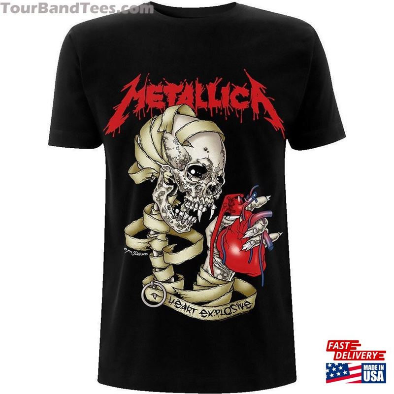 Metallica T-Shirt Heart Explosive (Back Print) Unisex Official Licensed Design 29Uf171244 – Utopia Fashion