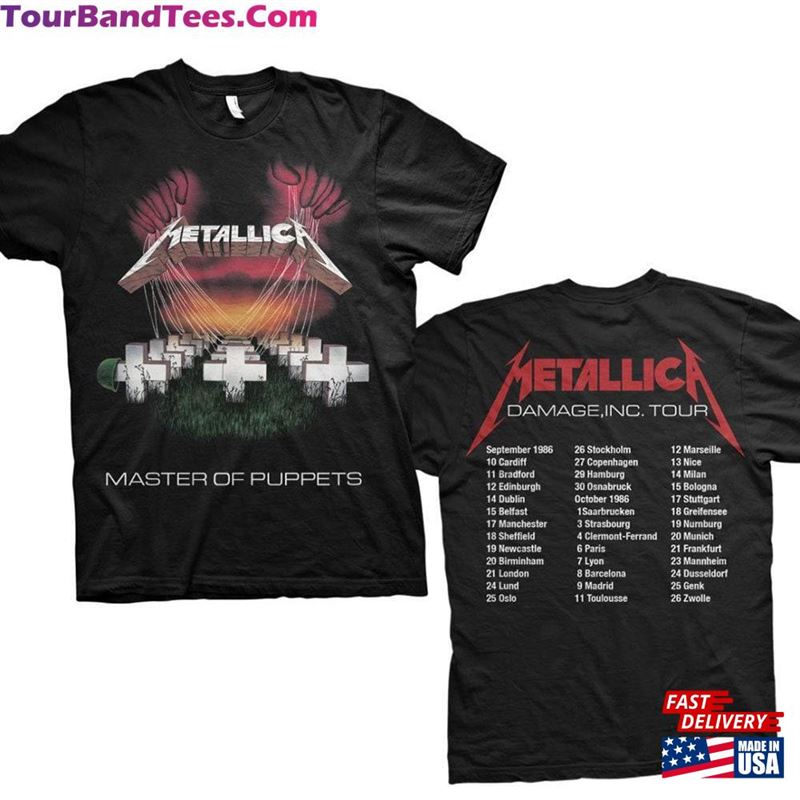 Metallica Unisex T-Shirt Master Of Puppets European Tour’86 (Back Print) Sweatshirt 29Uf167667 – Utopia Fashion