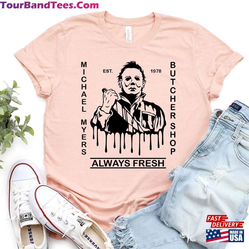 Michael Myers Butcher Shop Horror Shirt Club Shirts Funny Halloween T-Shirt Unisex 29Uf172604 – Utopia Fashion