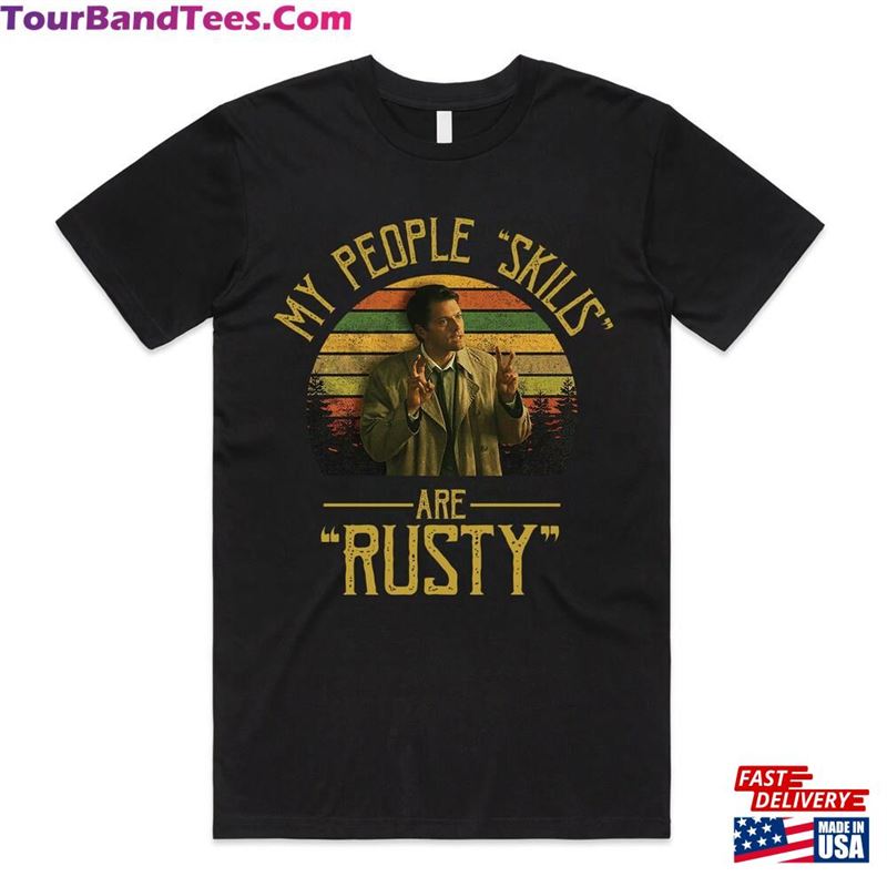 Misha Collins My People Skills Are Rusty Vintage T-Shirt Movies Quote Unisex Tshirt 29Uf172099 – Utopia Fashion