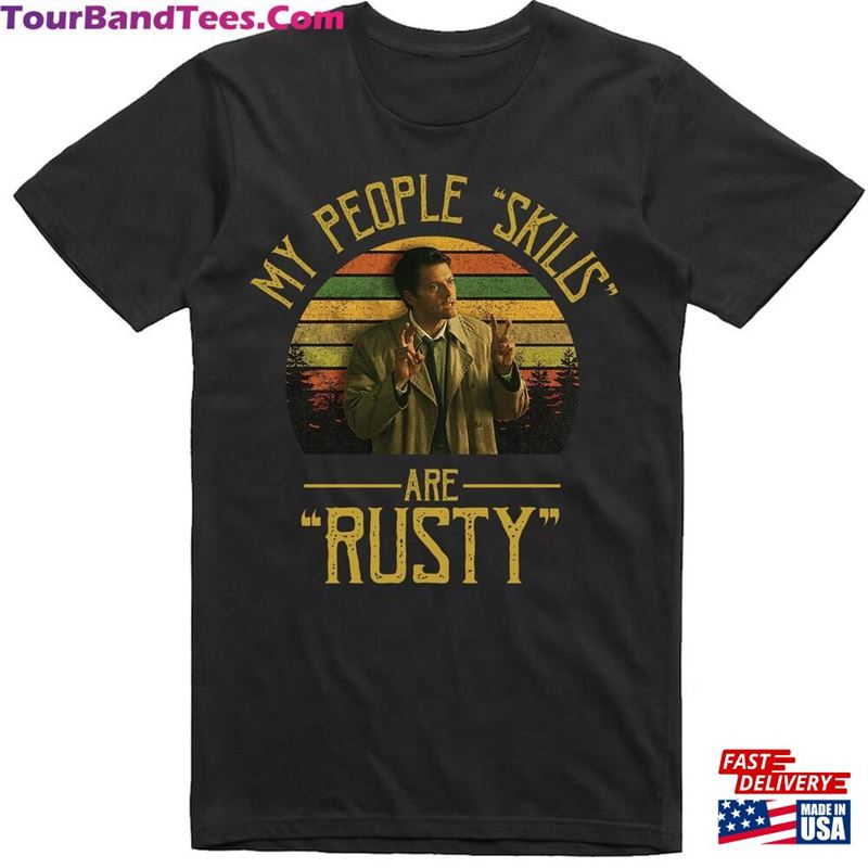 Misha Collins My People Skills Are Rusty Vintage T-Shirt Movies Quote Unisex Tshirt 29Uf172099 – Utopia Fashion