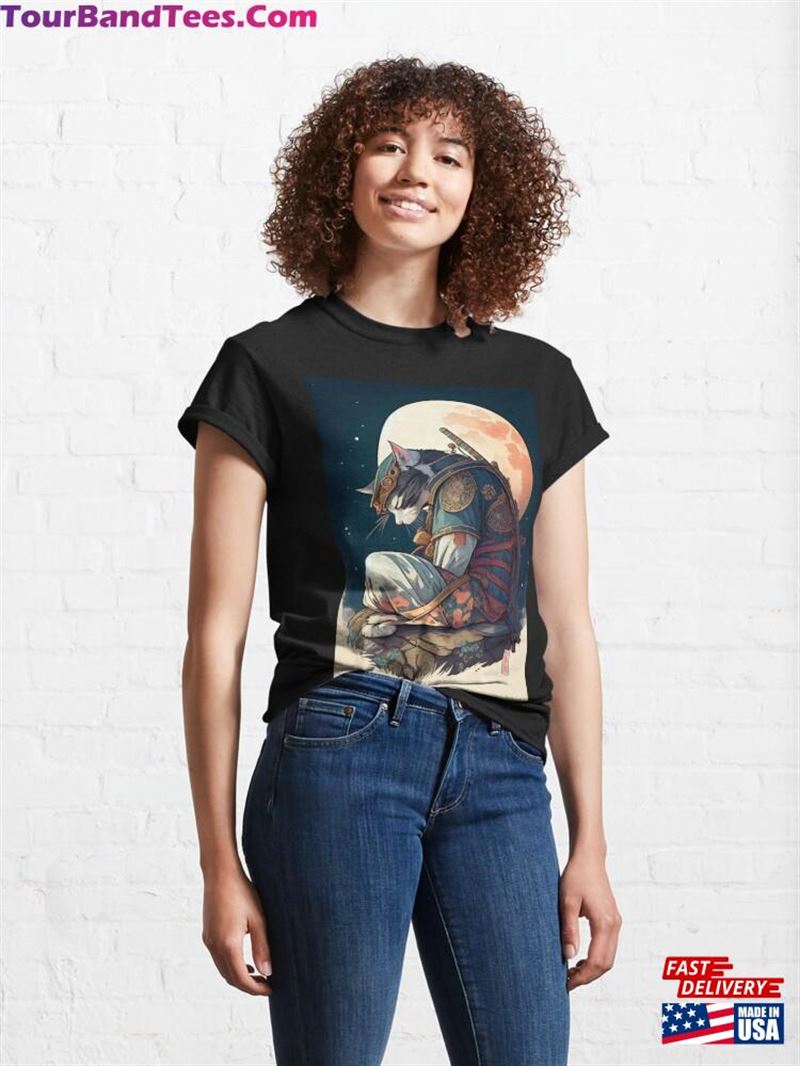 Moonlit Samurai Cat Nap Classic T-Shirt 29Uf181836 – Utopia Fashion