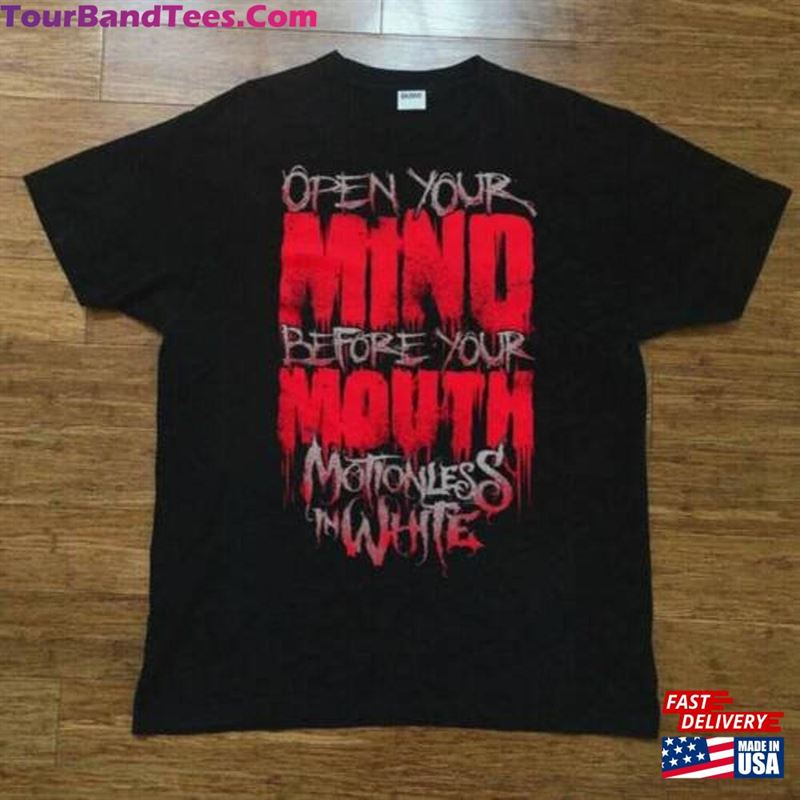 Motionless In White Open Your Mind Before Mouth Unisex T-Shirt Band Shirt Vintage Rock Tee Classic Sweatshirt 29Uf170052 – Utopia Fashion