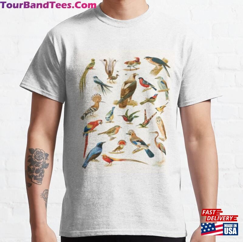 Multi Birds Pattern Classic T-Shirt Unisex 29Uf167867 – Utopia Fashion