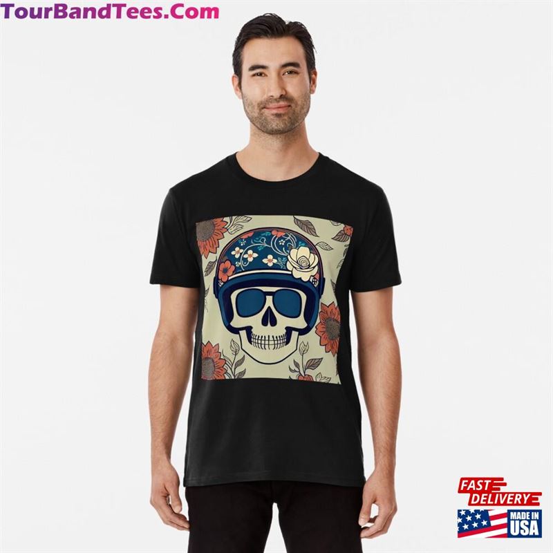 Muted Colored Roller Derby Player Skull Skeleton Head In Flowered Helmet Premium T-Shirt Hoodie 29Uf187353 – Utopia Fashion