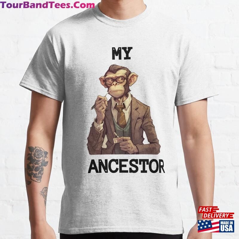 My Sophisticated Ancestor Cartoon Monkey In Suit Amp Tie T-Shirt Design Classic Hoodie Sweatshirt 29Uf177028 – Utopia Fashion