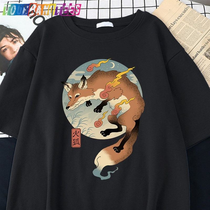 New Fire Cartoon Fox Japanese Print Men T-Shirt Kawaii Cute Clothing Harajuku Casual’S Shirt Oversized Round Neck Male T-Shirts Sweatshirt Unisex 29Uf179189 – Utopia Fashion