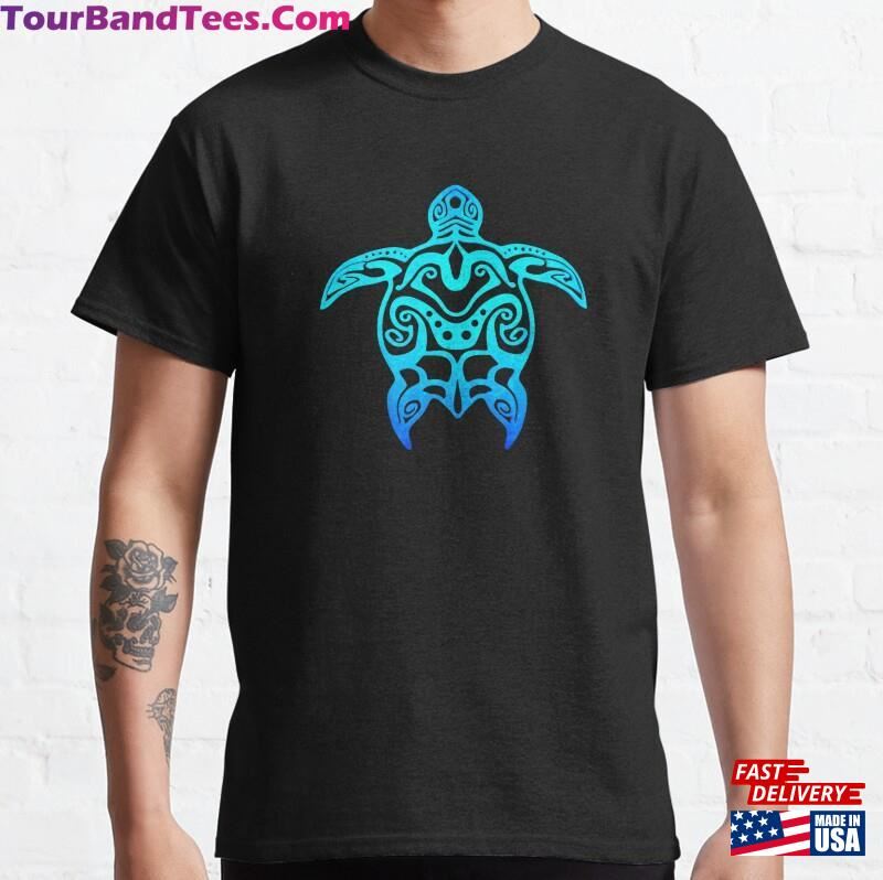 Ocean Blue Hawaiian Tribal Sea Turtle Classic T-Shirt Unisex Sweatshirt 29Uf181781 – Utopia Fashion