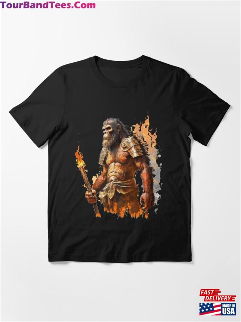 Old Monkey Warrior On Fire Funny Stick T-Shirt Hoodie Sweatshirt 29Uf182455 – Utopia Fashion