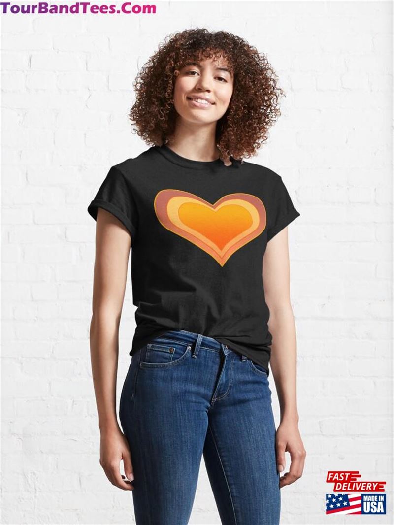 Orange Gradient Heart Classic T-Shirt Unisex 29Uf172550 – Utopia Fashion