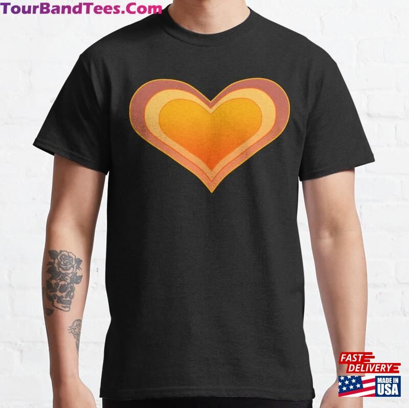 Orange Gradient Heart Classic T-Shirt Unisex 29Uf172550 – Utopia Fashion