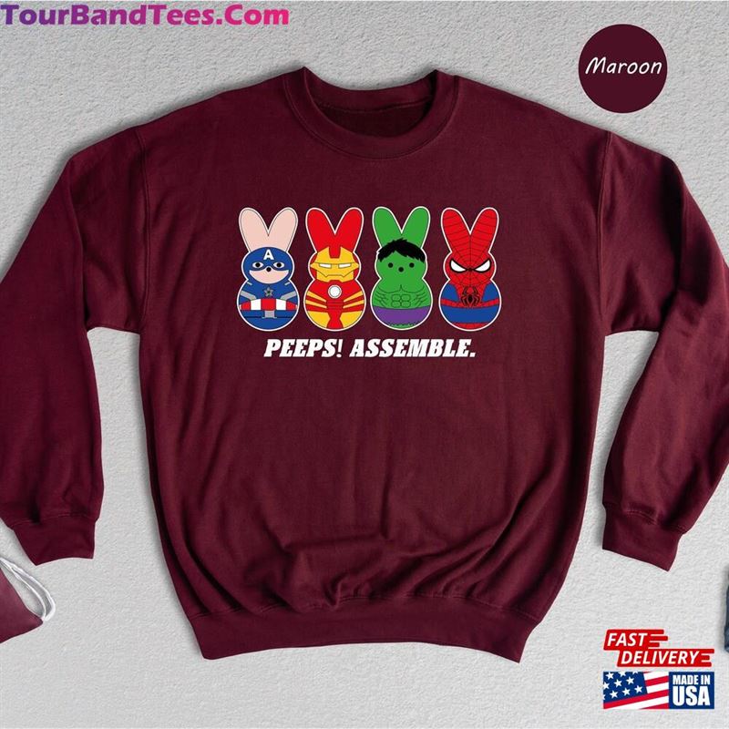 Peeps Assemble Sweatshirt Easter Bunny Superheroes Superhero Group T-Shirt 29Uf167818 – Utopia Fashion