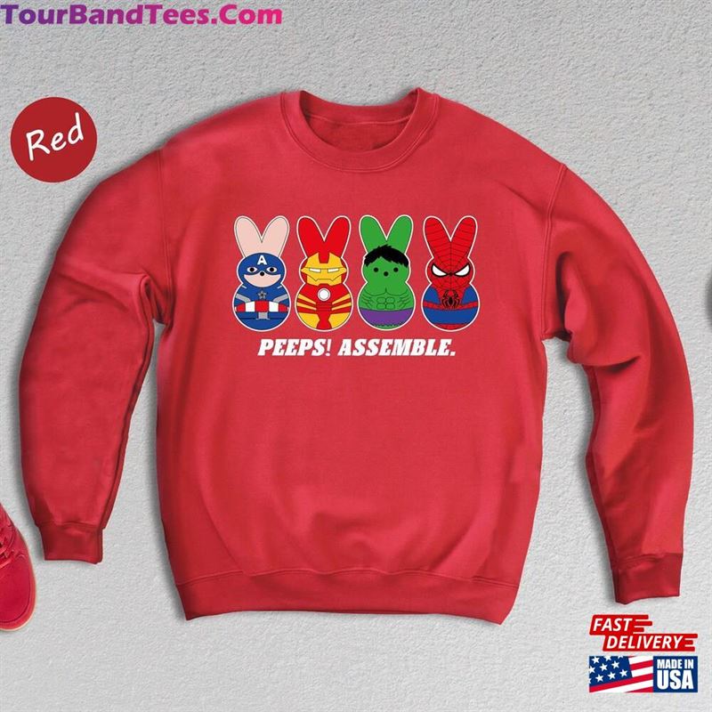 Peeps Assemble Sweatshirt Easter Bunny Superheroes Superhero Group T-Shirt 29Uf167818 – Utopia Fashion