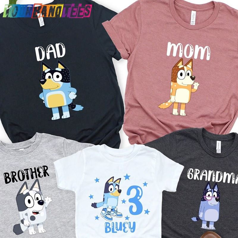 Personalized Bluey Family Shirt Birthday Party Custom Shirts Unisex Classic 29Uf176426 – Utopia Fashion