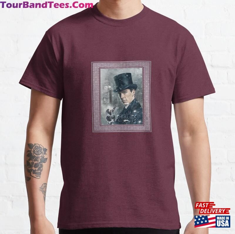 Portrait Of A Dapper Detective Ii (On Burgundy) Classic T-Shirt Unisex 29Uf177138 – Utopia Fashion