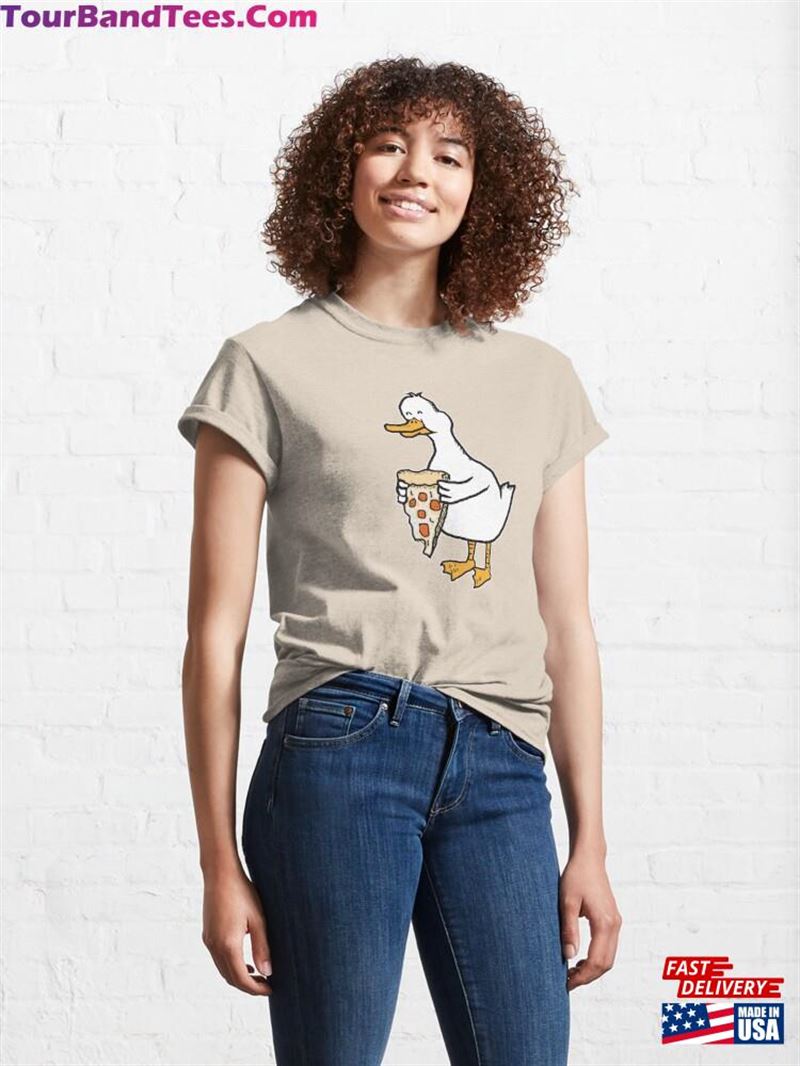 Quot Get Quacking With Our Funny Duck Eating Pizza T-Shirt! Classic T-Shirt Sweatshirt Unisex 29Uf167029 – Utopia Fashion