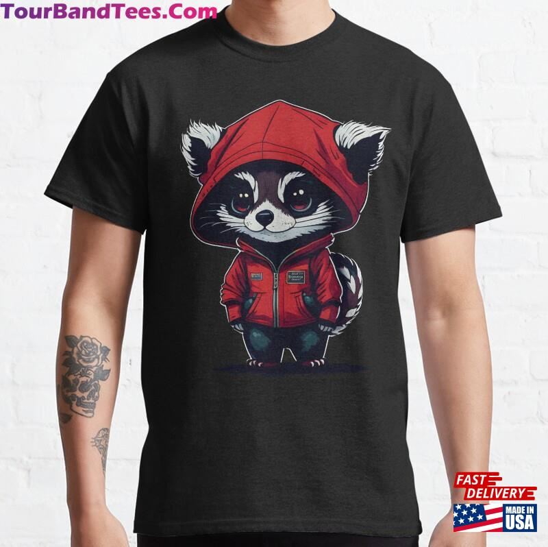 Raccoon Wearing A Hood Classic T-Shirt Sweatshirt Unisex 29Uf166166 – Utopia Fashion