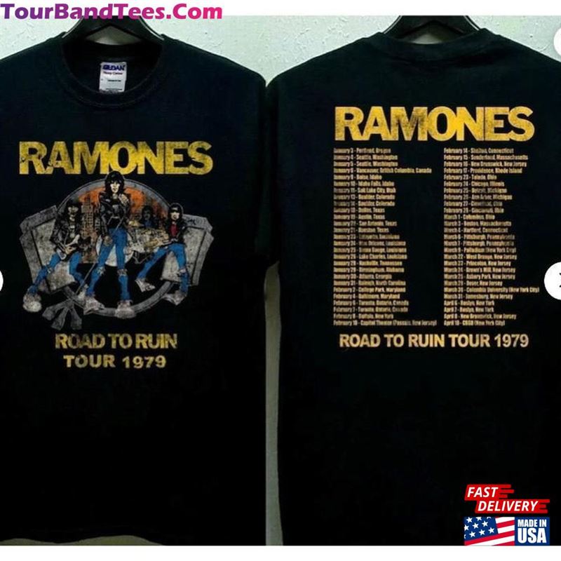 Ramones Road To Run Tour T-Shirt Vintage Shirt Unisex Classic 29Uf170776 – Utopia Fashion