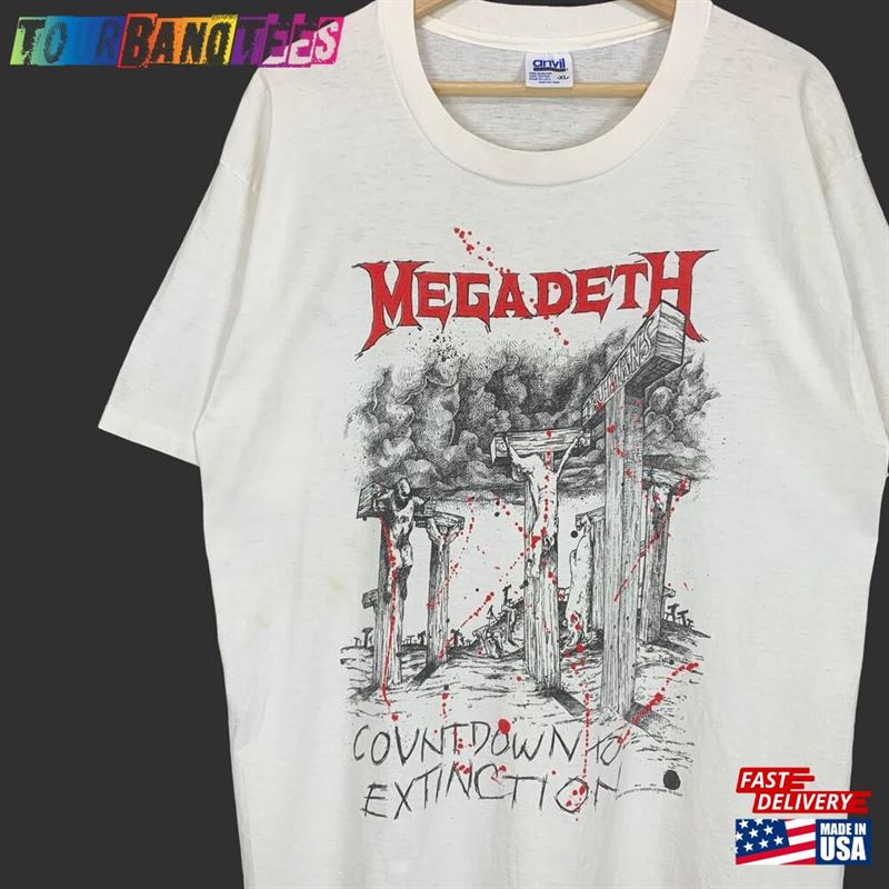 Rare Vintage Megadeth Quot Countdown To Extinction Tee T Sweatshirt T-Shirt 29Uf172886 – Utopia Fashion