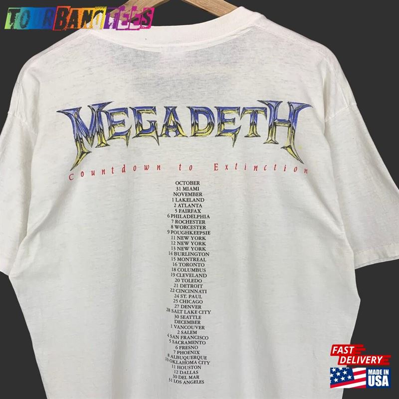 Rare Vintage Megadeth Quot Countdown To Extinction Tee T Sweatshirt T-Shirt 29Uf172886 – Utopia Fashion