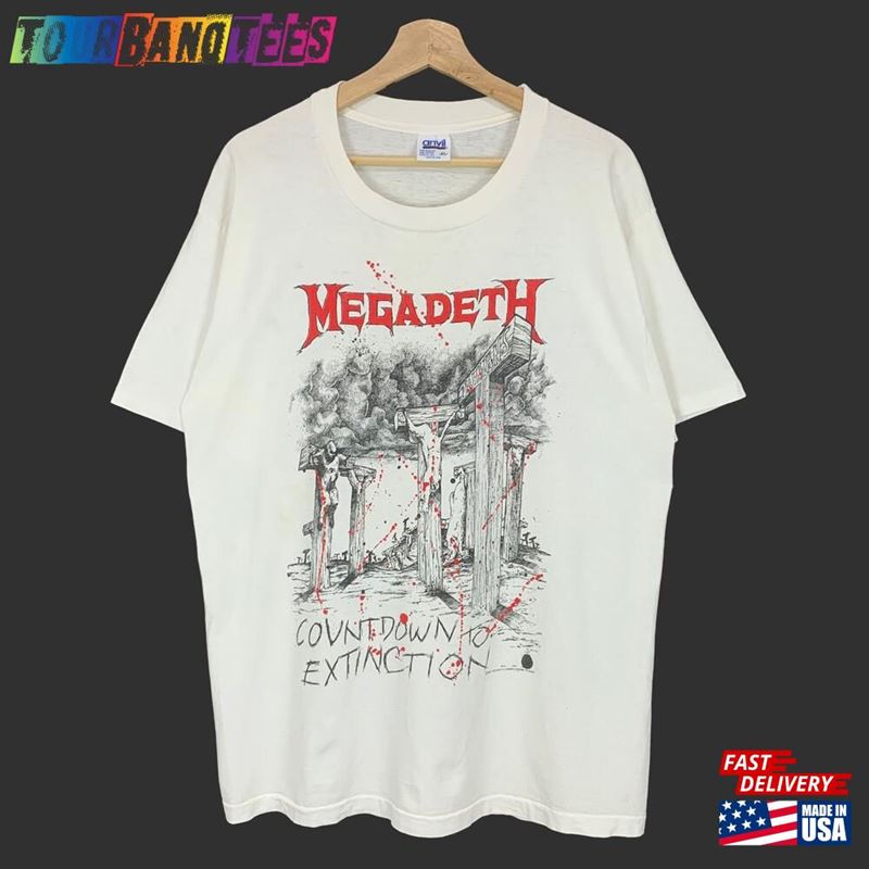 Rare Vintage Megadeth Quot Countdown To Extinction Tee T Sweatshirt T-Shirt 29Uf172886 – Utopia Fashion