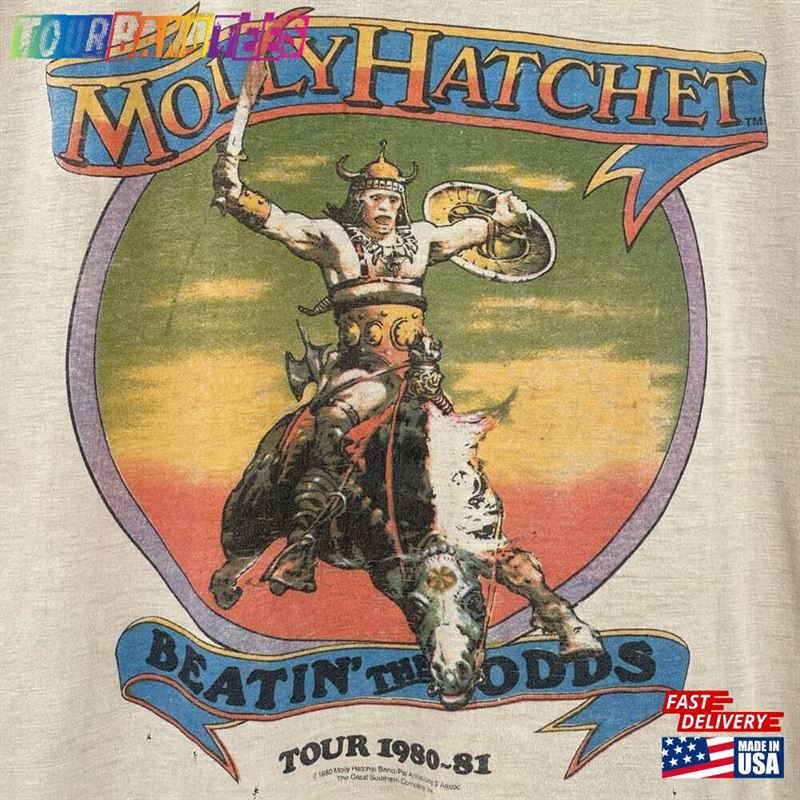 Real Vintage Band Tee Single Stitch Molly Hatchett The Odds Tour Distressed Soft Small Unisex Sweatshirt 29Uf165924 – Utopia Fashion