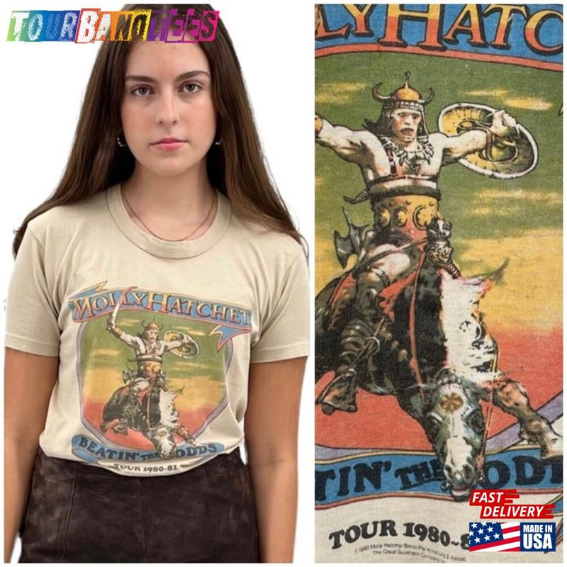 Real Vintage Band Tee Single Stitch Molly Hatchett The Odds Tour Distressed Soft Small Unisex Sweatshirt 29Uf165924 – Utopia Fashion