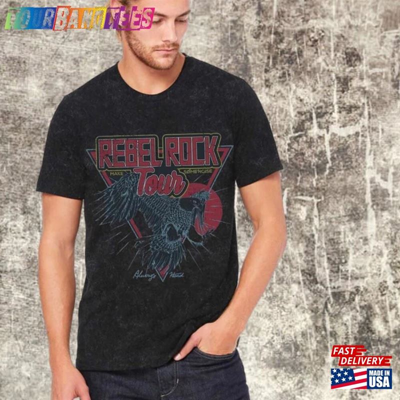 Rebel Rock Tour Stone Wash Tee Sweatshirt T-Shirt 29Uf172931 – Utopia Fashion