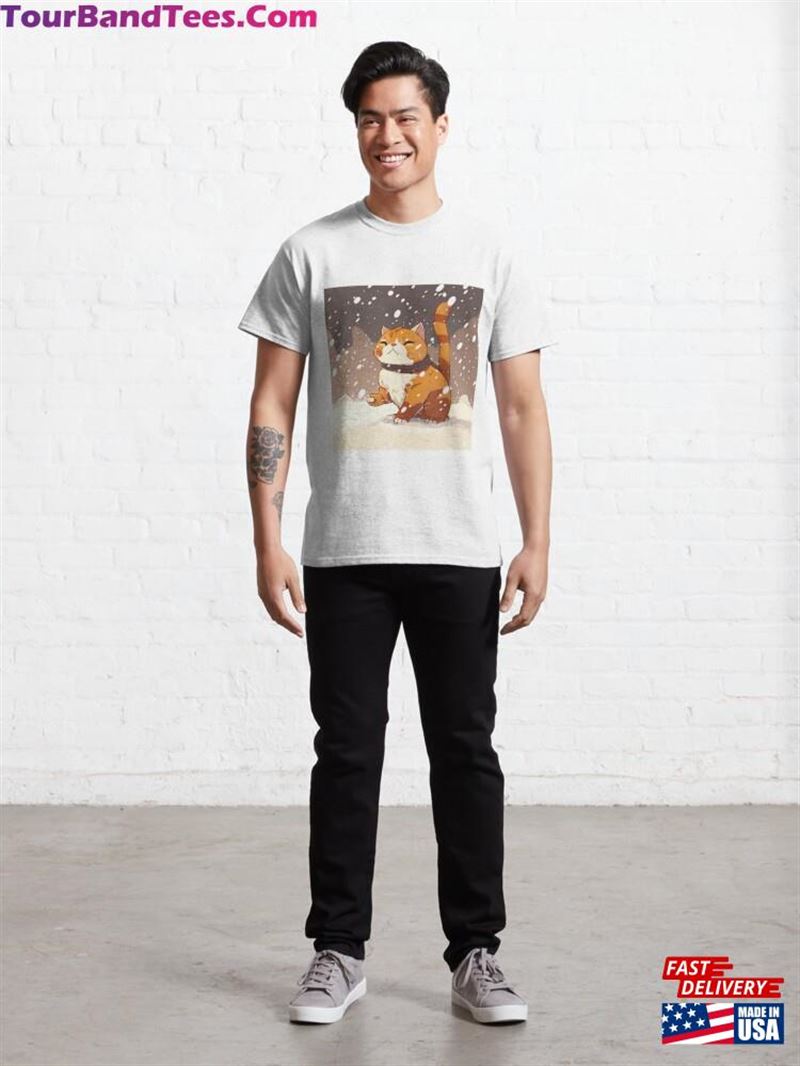 Red Cat Stickers Snow Classic T-Shirt Unisex 29Uf182068 – Utopia Fashion