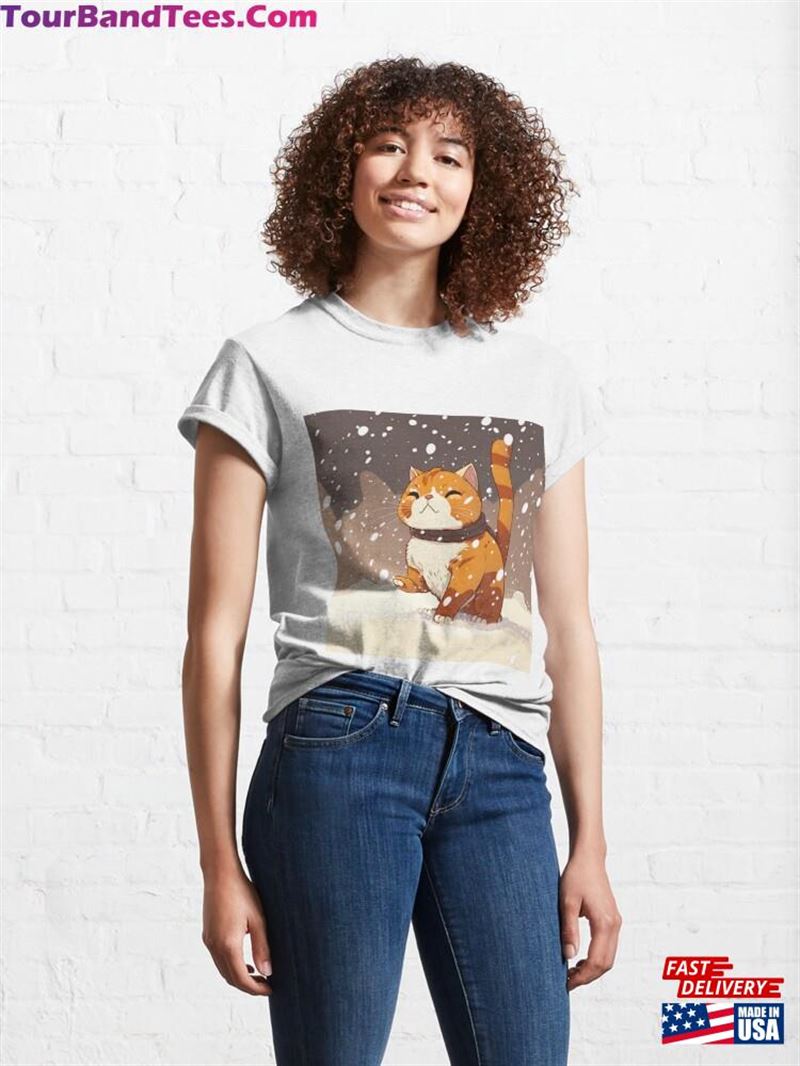 Red Cat Stickers Snow Classic T-Shirt Unisex 29Uf182068 – Utopia Fashion