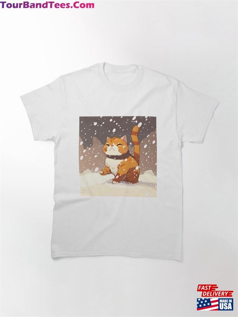 Red Cat Stickers Snow Classic T-Shirt Unisex 29Uf182068 – Utopia Fashion