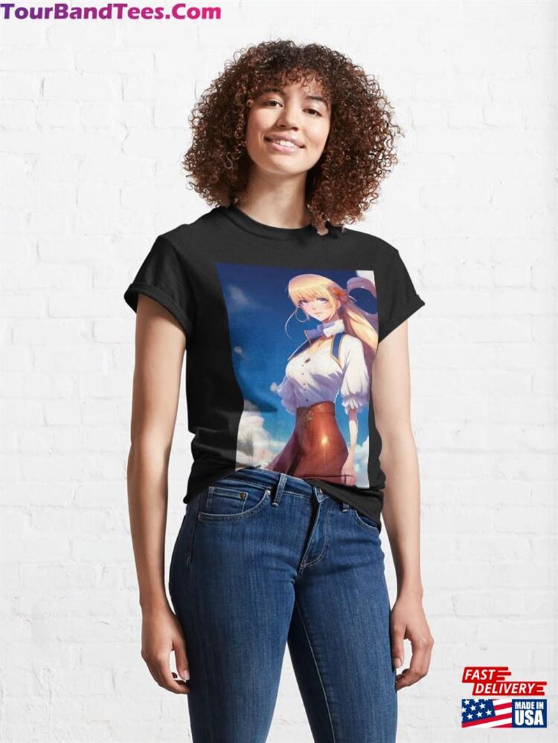 Retro Pastel Pink Meme Aesthetics Make A Statement With Printed Painted Portraits Of Beautiful Girls On Necklaces Classic T-Shirt 29Uf182213 – Utopia Fashion