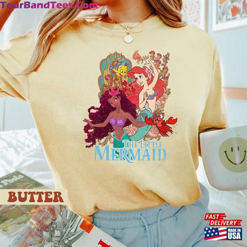 Retro The Little Mermaid Ariel Comfort Colors Shirt Disneyland Trip Family Hoodie Classic 29Uf172831 – Utopia Fashion