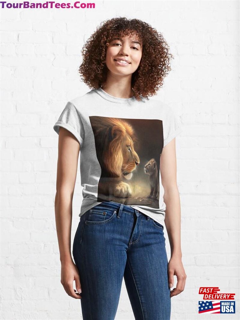 Rifaan Lion Looking To Cute Pup Animals And Nature Classic T-Shirt Hoodie 29Uf187310 – Utopia Fashion