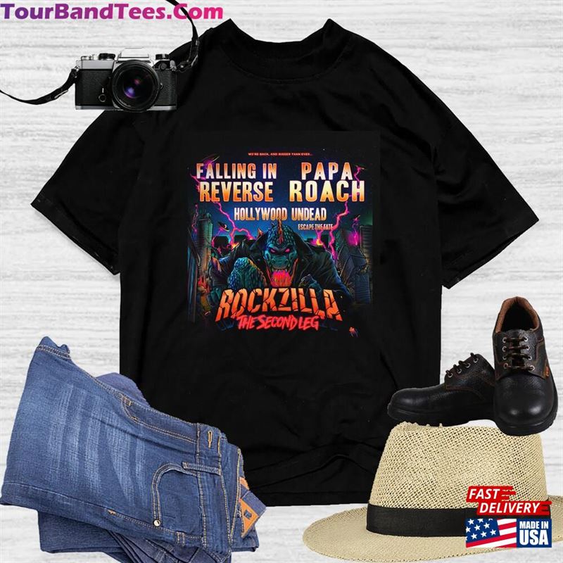 Rockzilla The Second Leg Tour Shirt Papa Roach Falling In Reverse Add New To Hoodie Classic 29Uf187005 – Utopia Fashion