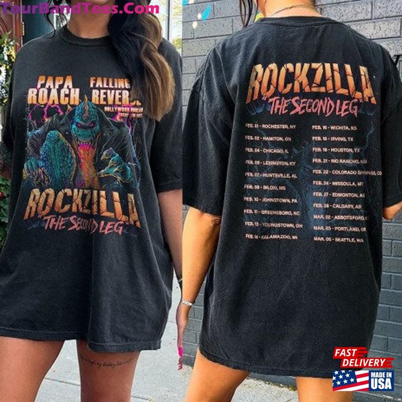 Rockzilla The Second Leg Tour Shirt T-Shirt Sweatshirt Classic 29Uf166983 – Utopia Fashion