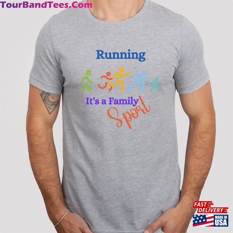 Running Is A Family Sport T-Shirt Athletic Tee Unisex Runner Classic 29Uf186524 – Utopia Fashion